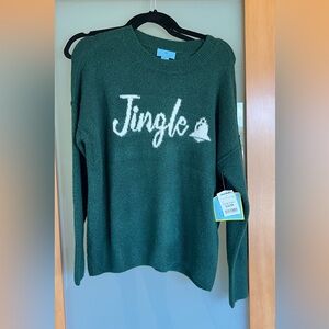 COPY - NWT Jingle sweater.  Dark emerald green